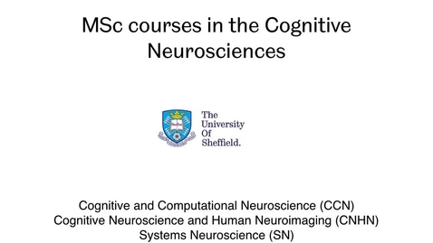 Thumbnail for entry MSc courses in the Cognitive Neurosciences