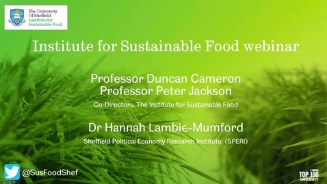Thumbnail for Institute for Sustainable Food webinar - July 2020