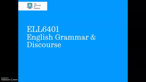 Thumbnail for entry ELL6401: English Grammar and Discourse