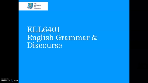 Thumbnail for ELL6401: English Grammar and Discourse