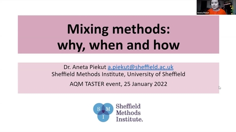 Thumbnail for Taster Day 2022 Mixing Methods (25/01/2022) WRDTP: AQM