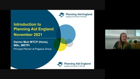 Thumbnail for entry Darren Muir from Pegasus Group - Planning Aid talk (November 2021)