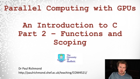 Thumbnail for Lecture 02 - Part 02 - Functions and Scoping