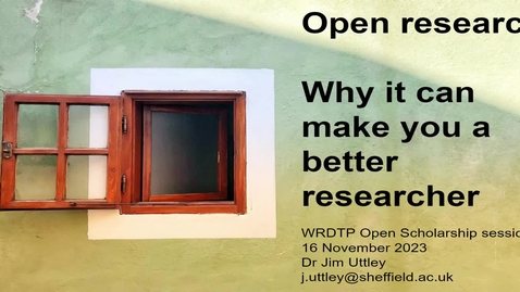 Thumbnail for entry Open Research (16/11/23) WRDTP