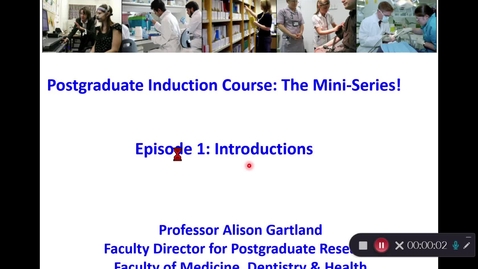 Thumbnail for entry Postgraduate Induction Course: The Mini-Series! Episode 1: Introductions