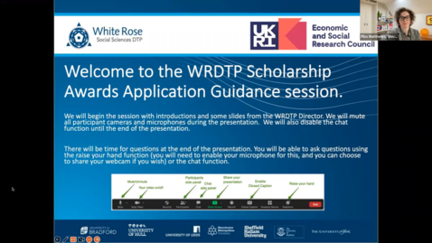 Thumbnail for entry Information session on White Rose DTP Scholarships