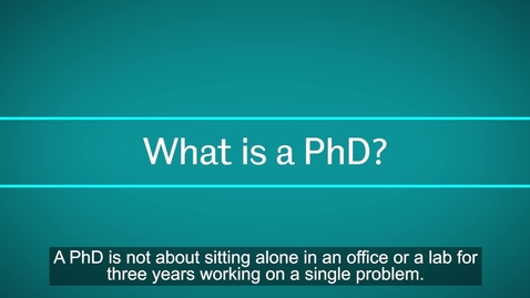 Thumbnail for A short introduction to PhD study