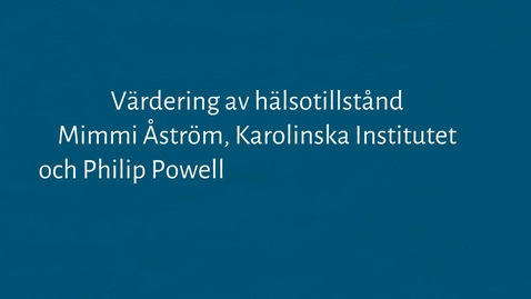 Thumbnail for EuroQol Health State Valuation - Swedish version