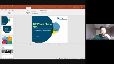 Thumbnail for entry RTPI Young Planners talk with Ian Long (November 2021)