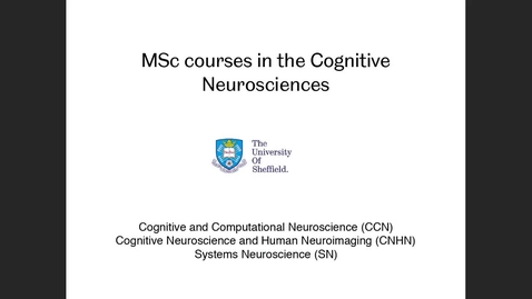 Thumbnail for entry Cognitive Neuroscience - Postgraduate Open Day 2021