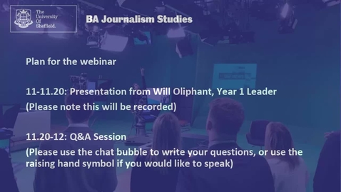 Thumbnail for BA Journalism Studies at Sheffield: course overview for applicants