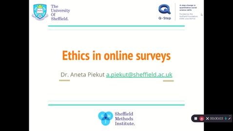 Thumbnail for entry Ethics in online surveys