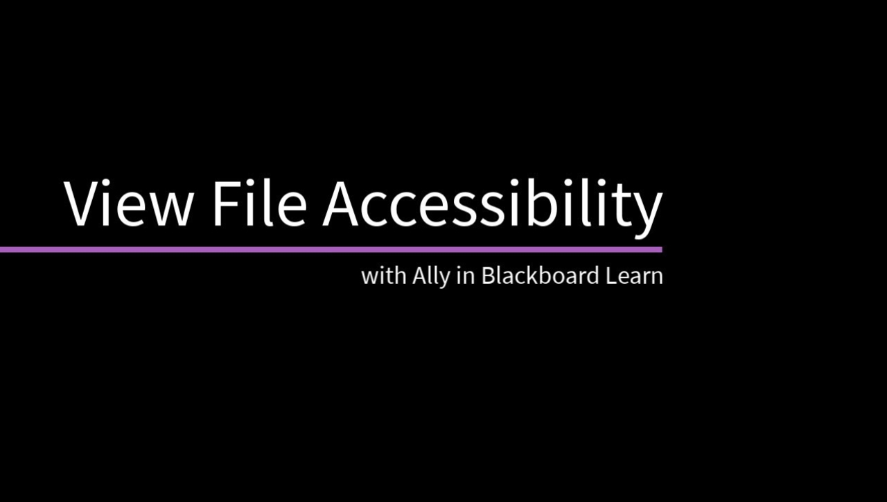 View File Accessibility with Ally in Blackboard Learn