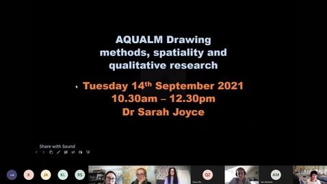 Thumbnail for Drawing methods, spatiality and qualitative research (14/09/21) WRDTP: AQUALM