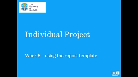 Thumbnail for IP_week8_Using the Report Template