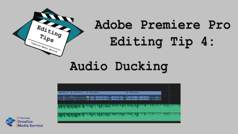 Thumbnail for entry Adobe Premiere Pro: Audio Ducking