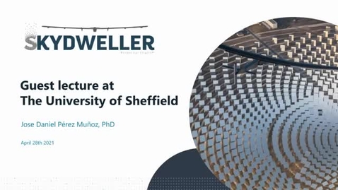 Thumbnail for entry Solar powered perpetual flight drone - Jose Daniel (Sheffield PhD graduate) - Skydweller Aero guest lecture