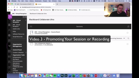 Thumbnail for Blackboard Collaborate Guide 3 - Sharing Sessions and Recordings