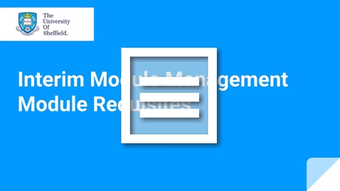 Thumbnail for entry IMM Module Requisites