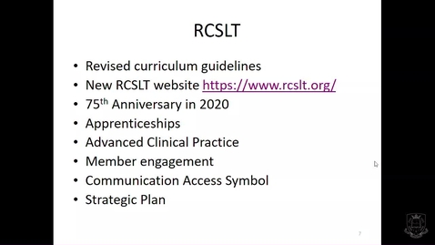 Thumbnail for entry Update on the BMedSci and MMedSci Speech and Language Therapy Programmes