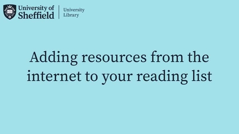 Thumbnail for 4. Adding resources from the internet to your reading list