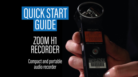 Thumbnail for Quick Start Guide: Zoom H1