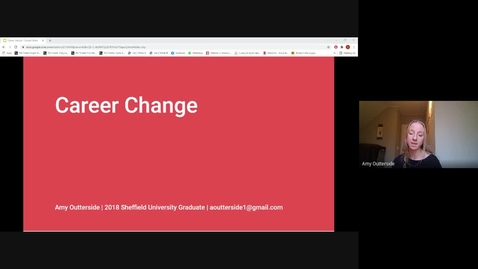 Thumbnail for entry Career change - with Amy Outterside (November 2021)