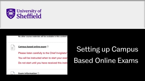 Thumbnail for Setting up Campus Based Online Exams