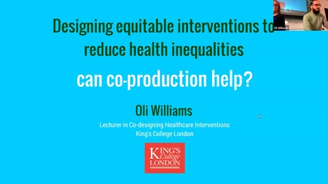 Thumbnail for entry Designing equitable interventions to reduce health inequalities: can co-production help? (17/04/2024) WRDTP: WHC