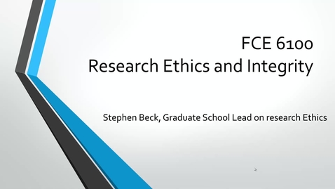 Thumbnail for 1 Introduction to research ethics course