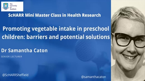 Thumbnail for entry ScHARR Mini Master Class in Health Research # 11 - Dr Sam Caton