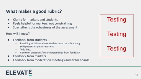 Thumbnail for Faculty of Health bitesize: Designing Effective Rubrics