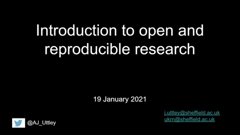 Thumbnail for entry WRDTP AQM Taster Day (2021) Open and Reproducible Research