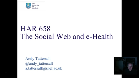 Thumbnail for entry HAR658 The Social Web and E Health 2018
