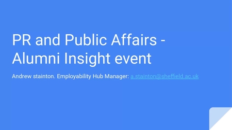 Thumbnail for Careers In... PR and Public Affairs