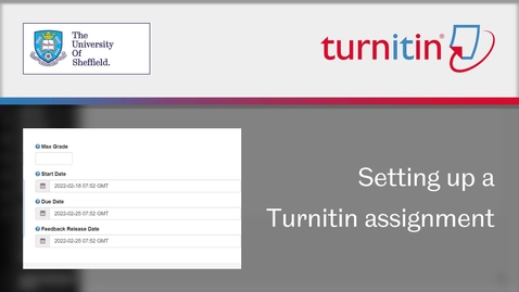 Thumbnail for How to set up a Turnitin assignment (new version)
