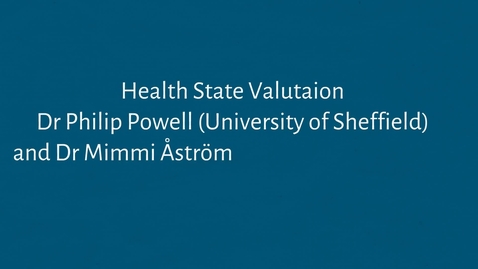 Thumbnail for entry EuroQol Health State Valuation - English version