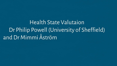 Thumbnail for EuroQol Health State Valuation - English version