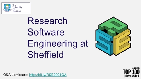 Thumbnail for entry Research Software Engineering at Sheffield