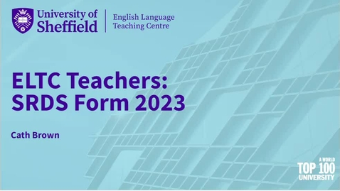 Thumbnail for entry ELTC Teachers SRDS form 2023