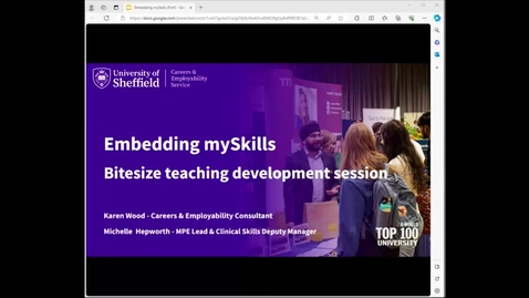 Thumbnail for Faculty of Health bitesize: Embedding mySkills