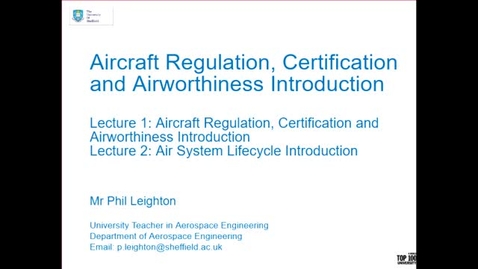 Thumbnail for Aircraft Regulation, Certification and Airworthiness Introduction