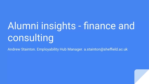 Thumbnail for Careers In... Finance and Consulting