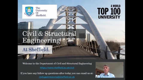 Thumbnail for Civil &amp; Structural Engineering - Welcome to the University and the Department