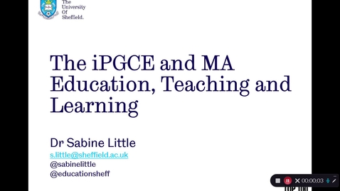 Thumbnail for entry iPGCE - MA ETL Programme Introduction