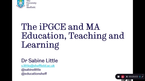 Thumbnail for iPGCE - MA ETL Programme Introduction
