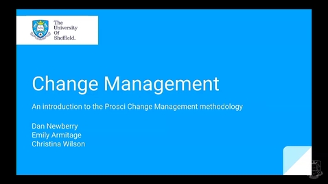 Thumbnail for entry Lunch and Learn - Prosci Change Management Overview