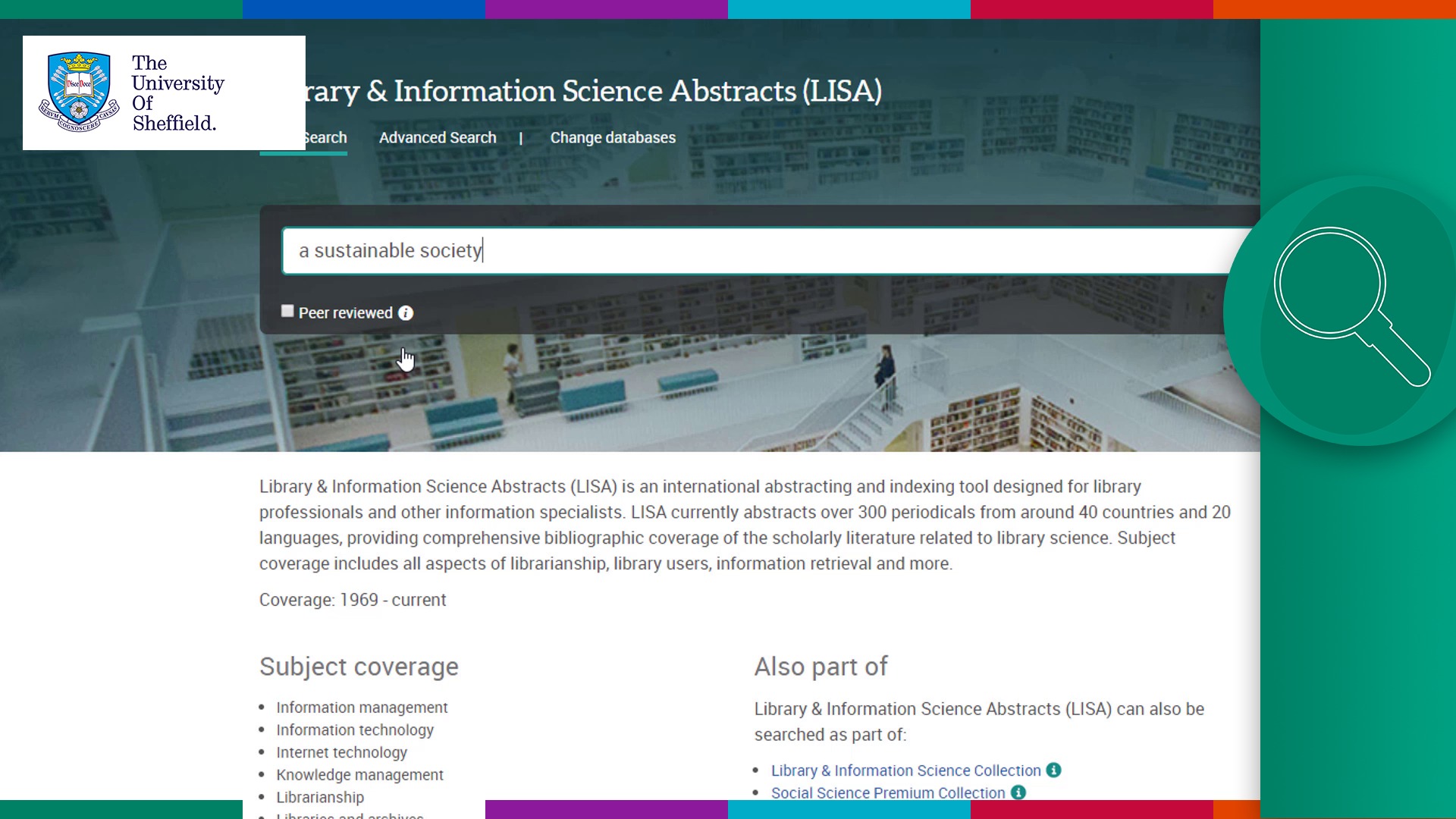 Lisa Via Proquest Databases The University Library The University Of Sheffield