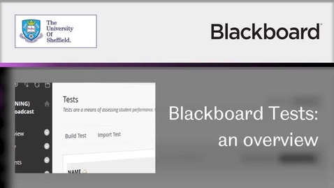Thumbnail for entry Blackboard Tests and Pools: an overview