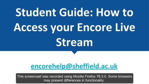 Thumbnail for entry How to access a live stream in Encore
